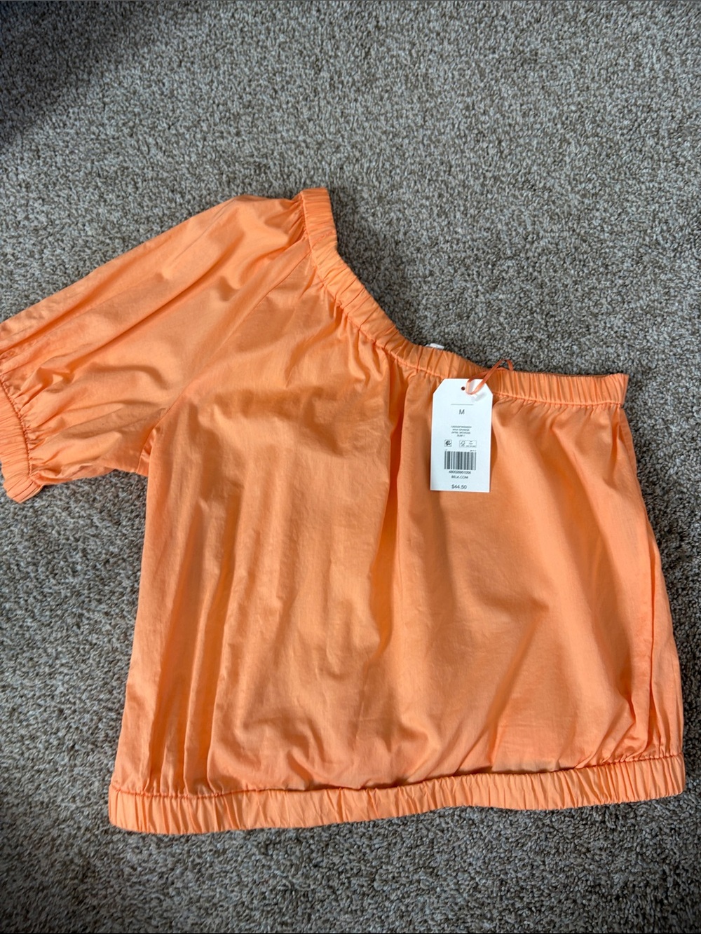 Wonderly Peach Orange Off-Shoulder Tunic Top